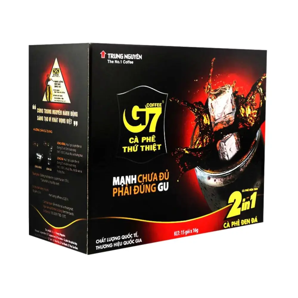 Cà Phê Đen Đá G7, 2 in 1 Instant Black Iced Coffee, 15 Gói (240g) - TRUNG NGUYEN