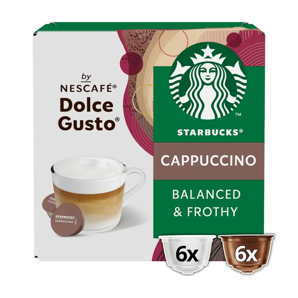 Cà Phê Viên Nén, Cappuccino, by Nescafe Dolce Gusto, 6 Ly (120g) - STARBUCKS
