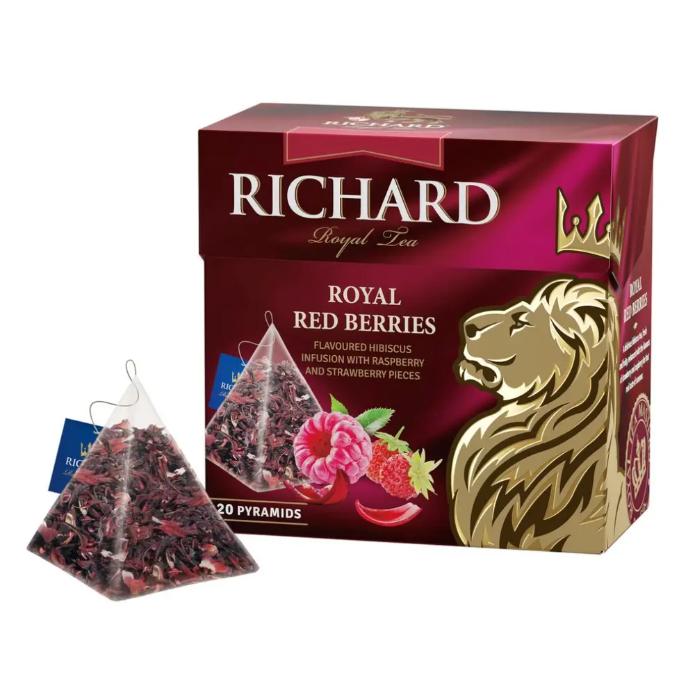 Trà Bụp Giấm, Mâm Xôi & Dâu Rừng, Royal Red Berries, 20 Gói, 1.2 oz (34g) - RICHARD ROYAL TEA