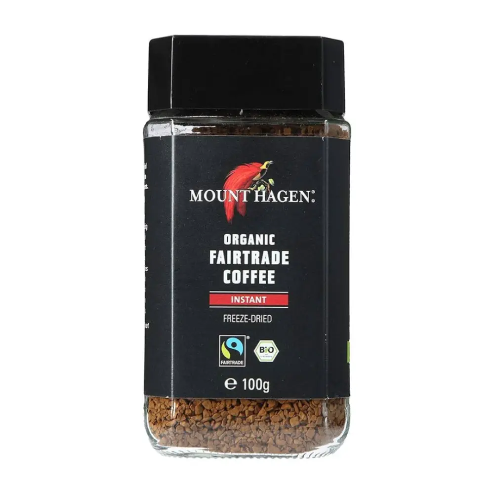 Cà Phê Hòa Tan Hữu Cơ, Organic Fairtrade Coffee, Instant, Freeze-Dried (100g) - MOUNT HAGEN