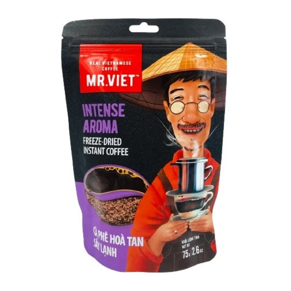 Cà Phê Hòa Tan Sấy Lạnh, Freeze-Dried Instant Coffee, Intense Aroma, 2.6 oz (75g) - MR. VIET