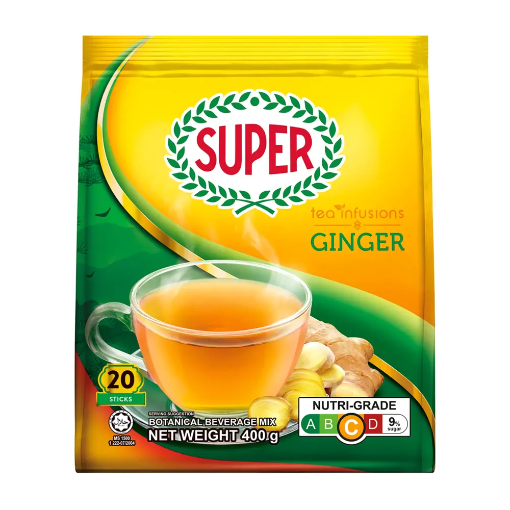 Trà Gừng Hòa Tan, Tea Infusions, Ginger, 20 Gói (400g) - SUPER