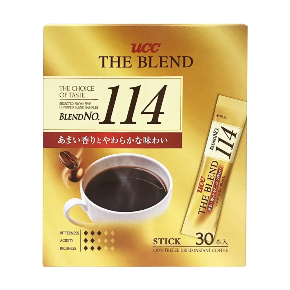 Cà Phê Hòa Tan, 100% Freeze Dried Instant Coffee, The Blend No. 114, 30 Gói (60g) - UCC