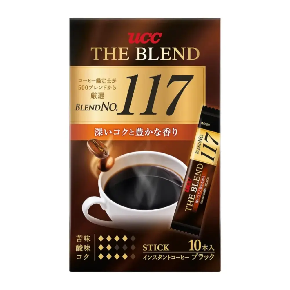 Cà Phê Hòa Tan, 100% Freeze Dried Instant Coffee, The Blend No. 117, 10 Gói (20g) - UCC