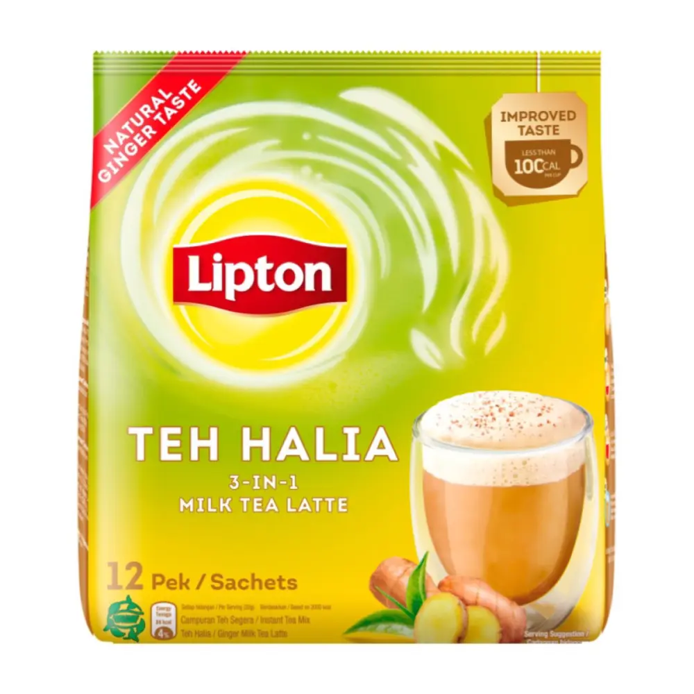 Trà Sữa Vị Gừng, Teh Halia, 3 in 1 Ginger Milk Tea Latte, 12 Gói (240g) - LIPTON