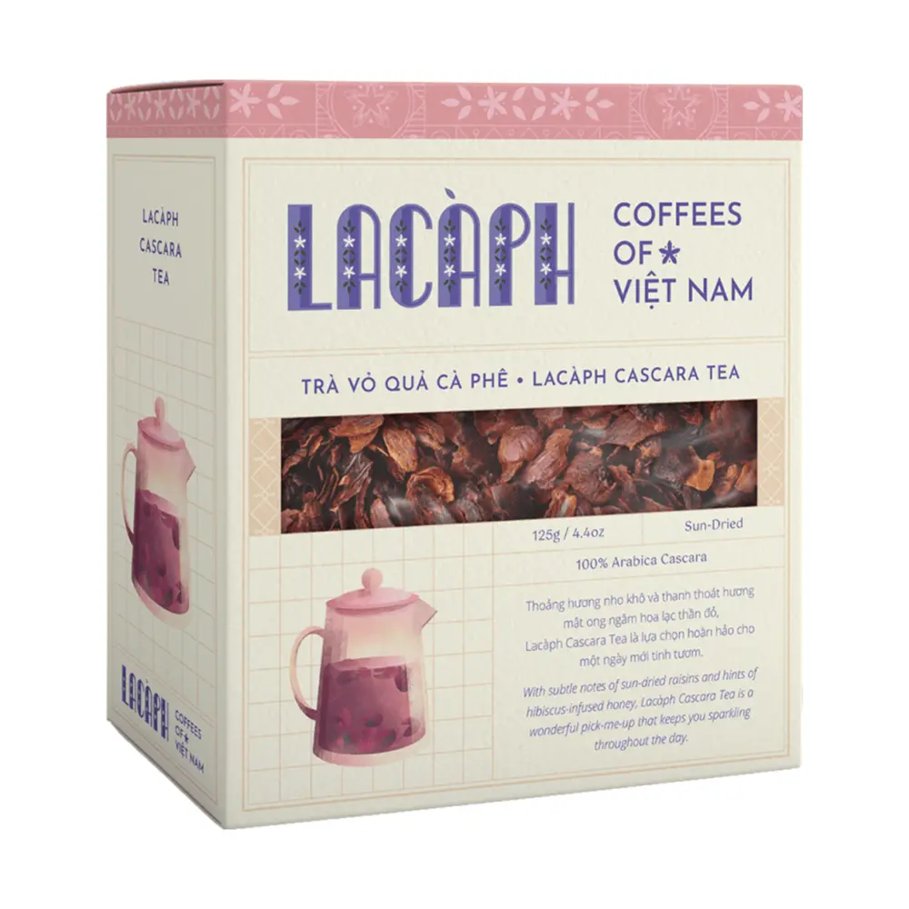 Trà Vỏ Quả Cà Phê, Cascara Tea, Sun-Dried 100% Arabica Cascara, 4.4 oz (125g) - LACAPH