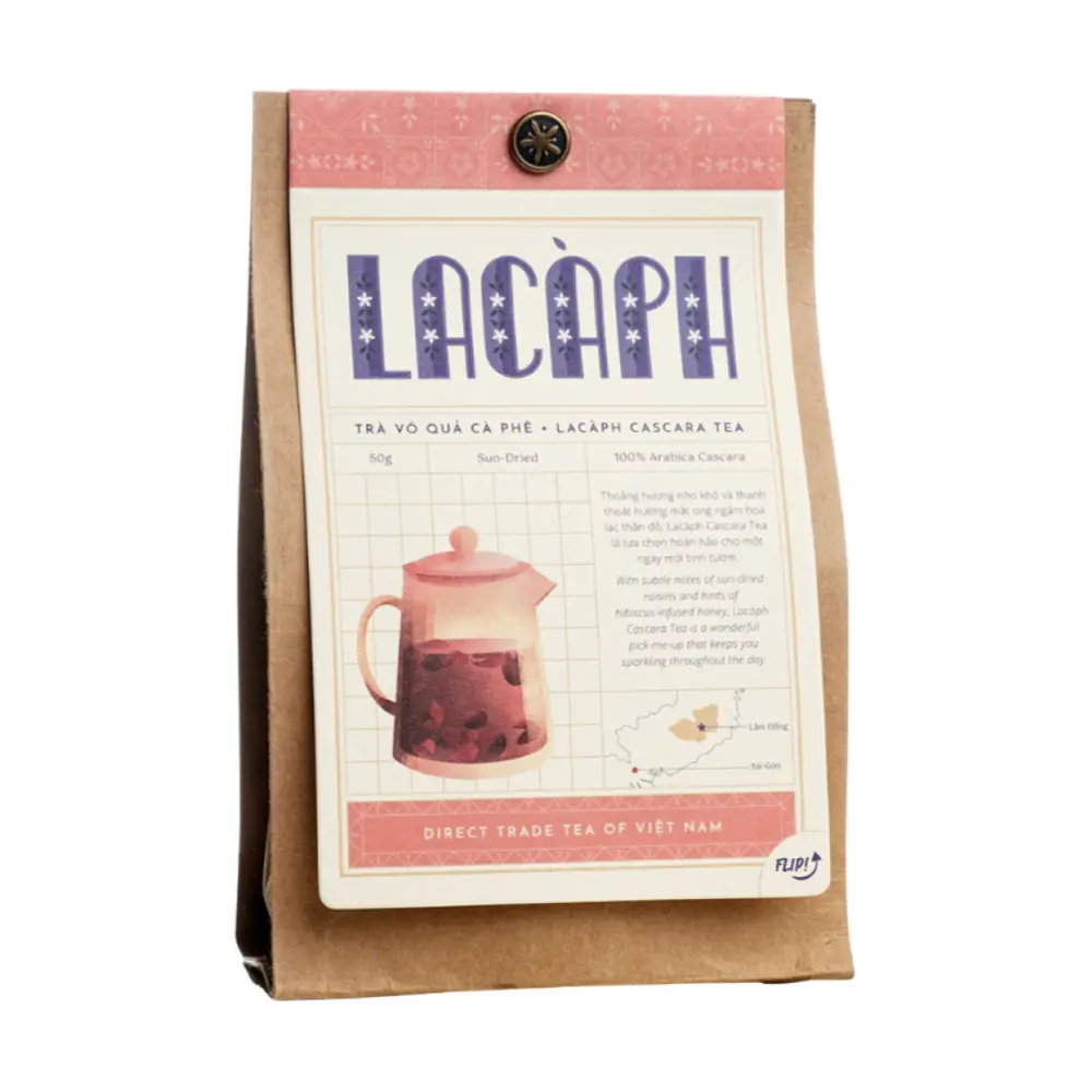 Trà Vỏ Quả Cà Phê, Cascara Tea, Sun-Dried 100% Arabica Cascara (50g) - LACAPH