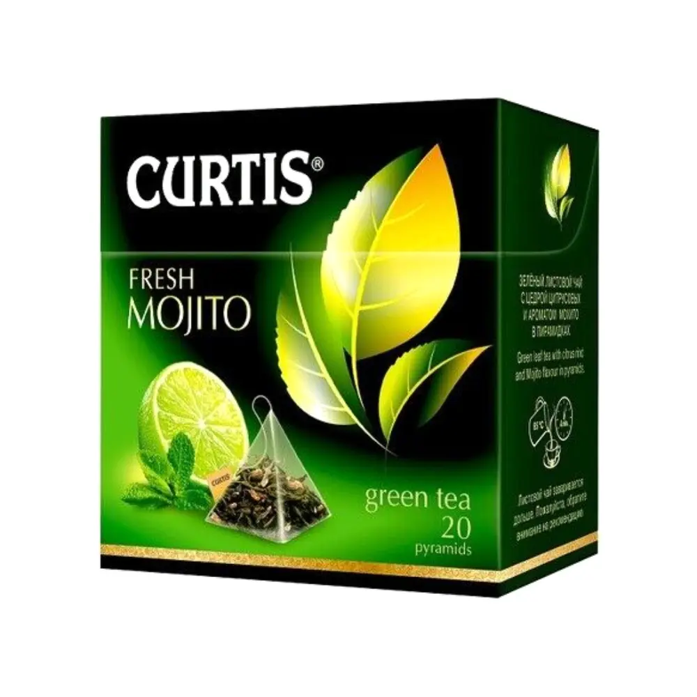 Trà Xanh Bạc Hà & Chanh, Fresh Mojito, 20 Túi Lọc, 1.2 oz (34g) - CURTIS