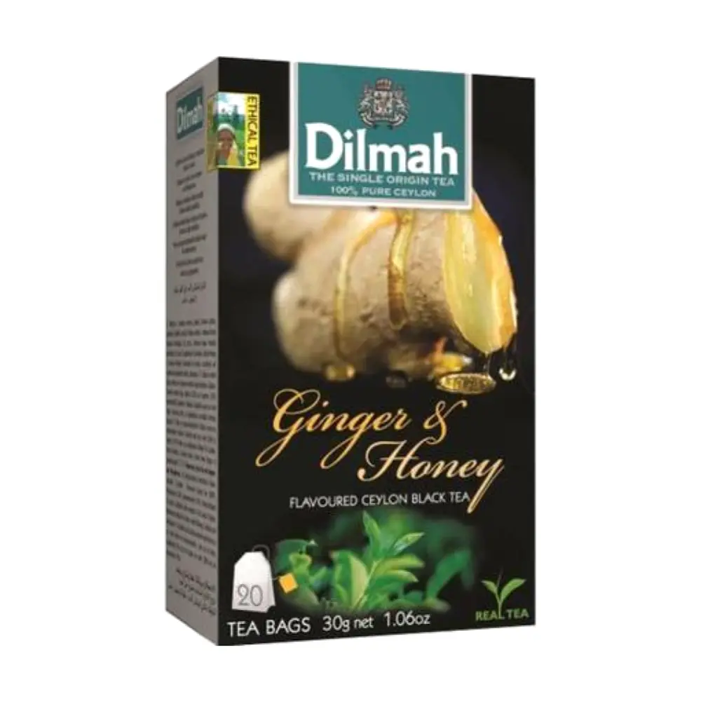 Trà Đen Gừng & Mật Ong, Ginger & Honey Flavoured Ceylon Black Tea, 20 Túi Trà, 1.06 oz (30g) - DILMAH
