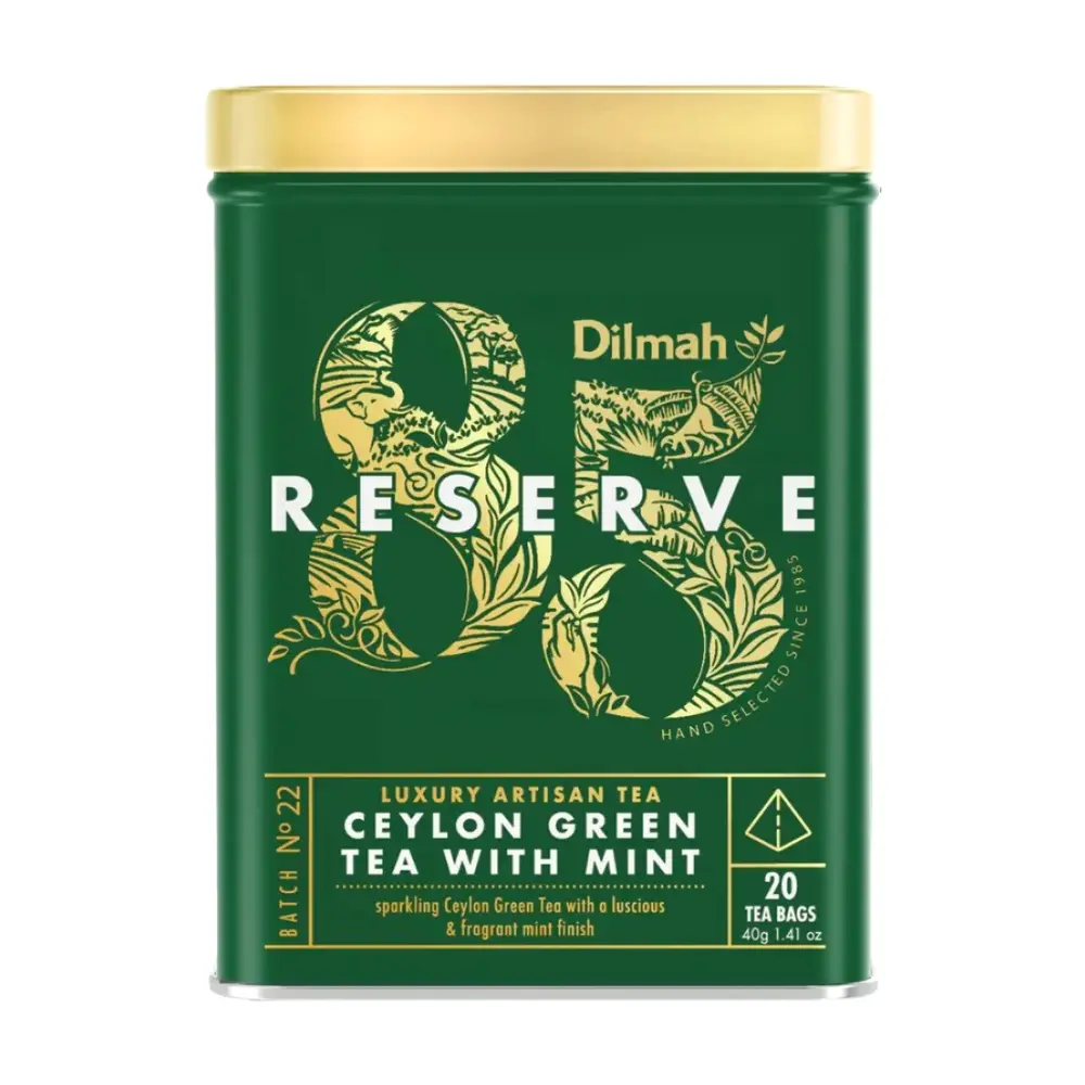 Trà Xanh Bạc Hà, 85 Reserve, Ceylon Green Tea with Mint, 20 Túi Trà, 1.41 oz (40g) - DILMAH