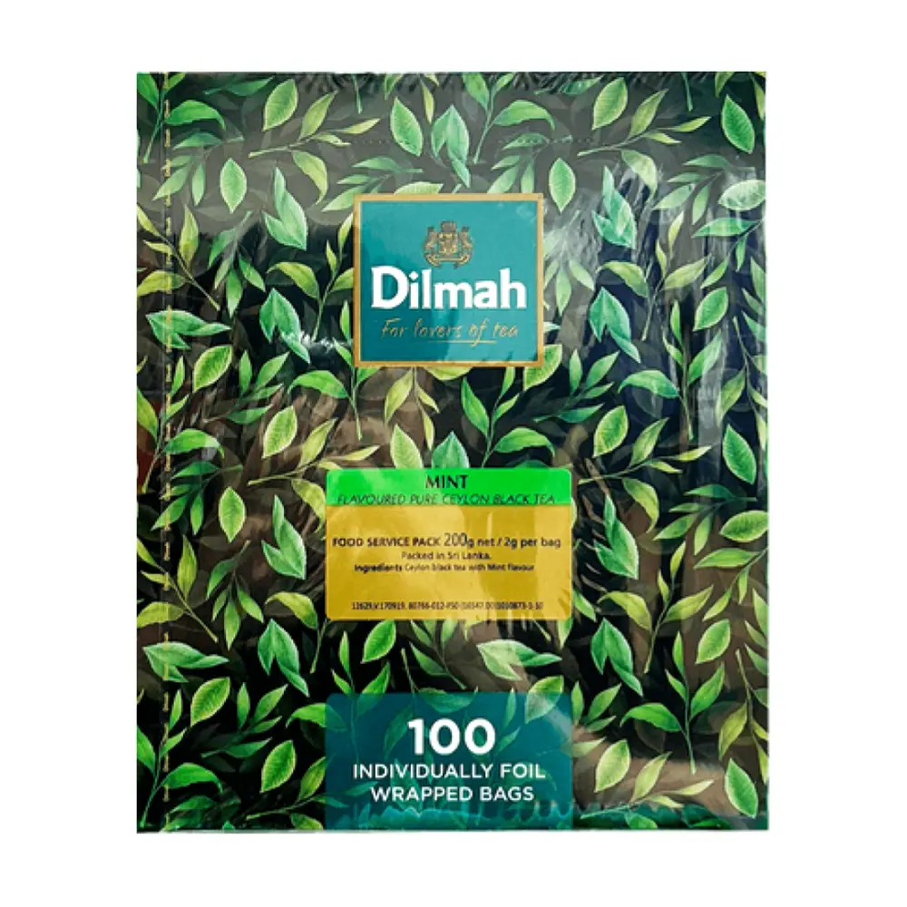Trà Đen Bạc Hà, Mint Flavoured Pure Ceylon Black Tea, 100 Túi Trà (200g) - DILMAH