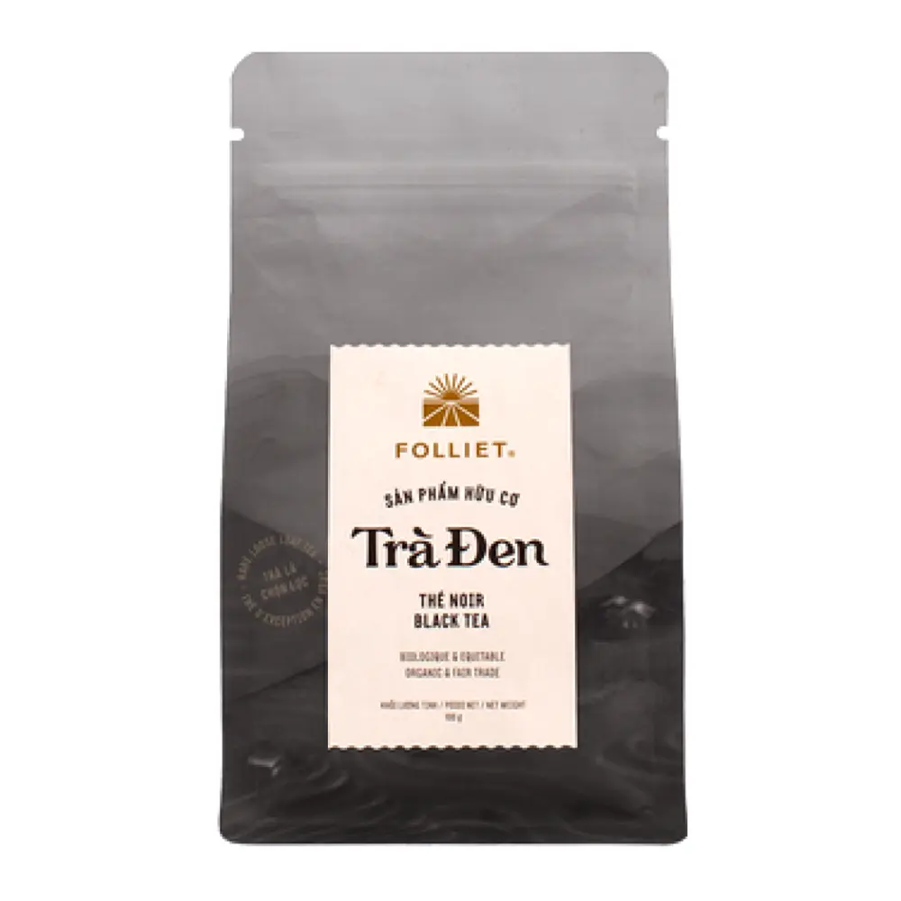 Trà Đen Hữu Cơ, Black Tea, Organic & Fair Trade (100g) - FOLLIET
