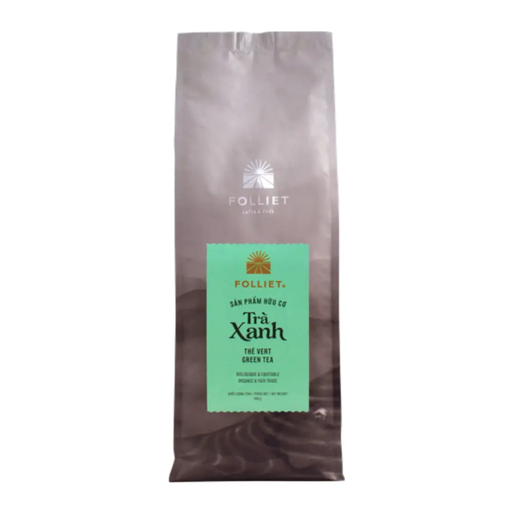 Trà Xanh Hữu Cơ, Green Tea, Organic & Fair Trade (500g) - FOLLIET