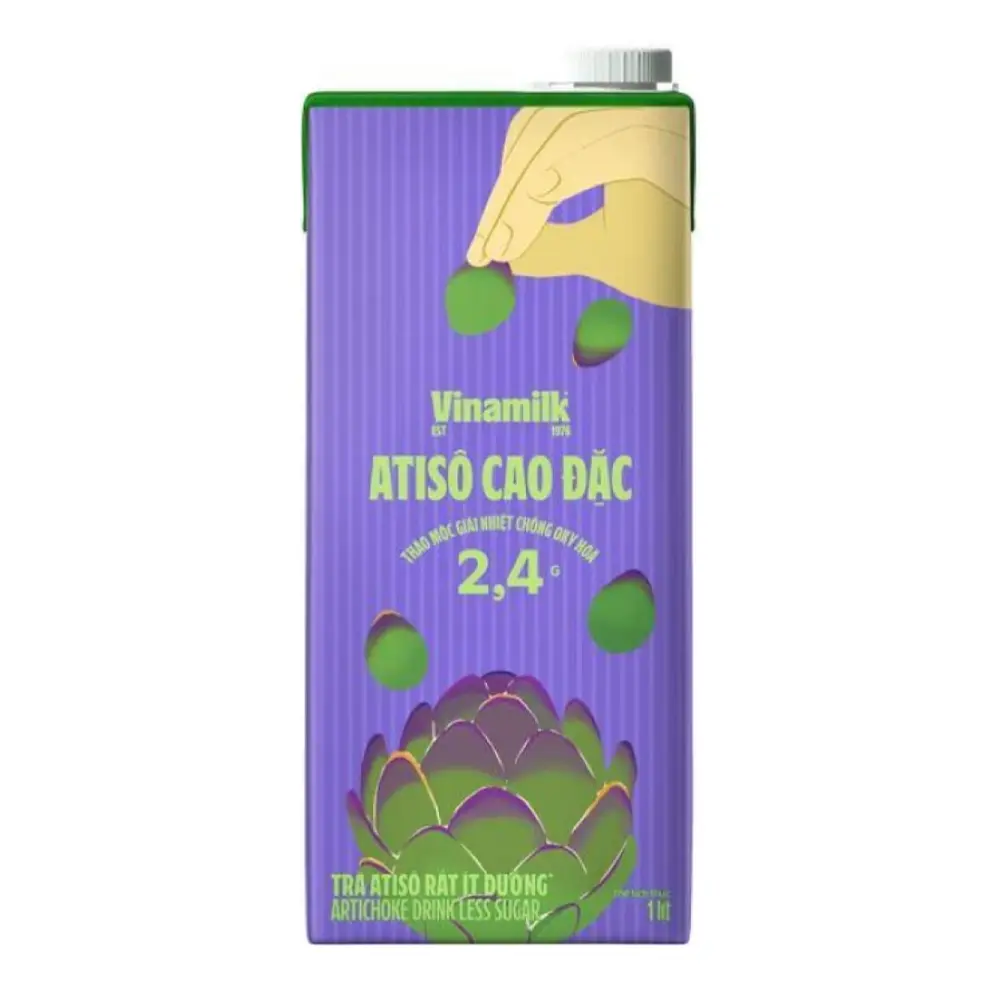 Atiso Cao Đặc, Trà Atiso Rất Ít Đường, Artichoke Drink, Less Sugar (1L) - VINAMILK