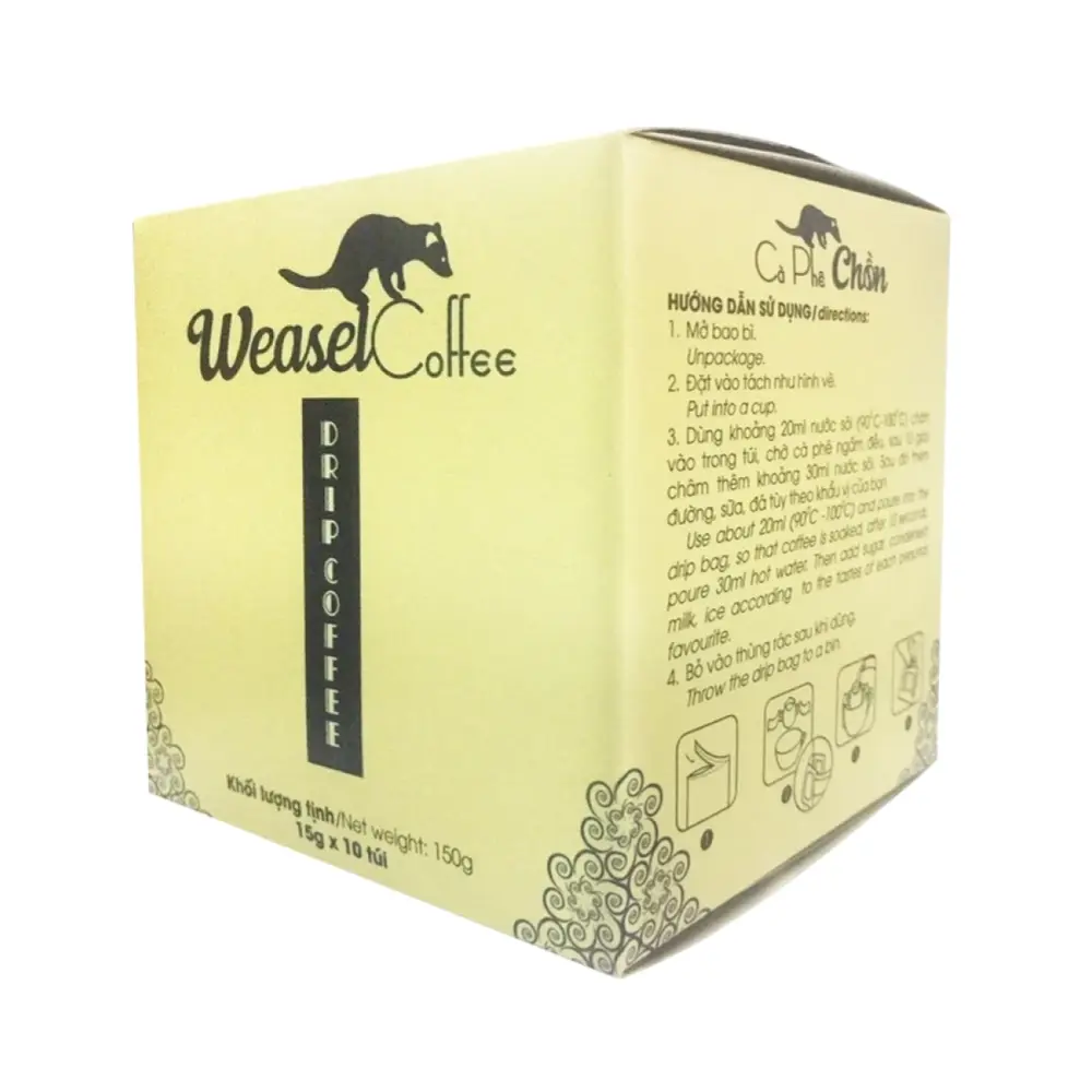 Cà Phê Chồn, Weasel Drip Coffee, 10 Túi (150g) - COCOA INDOCHINE