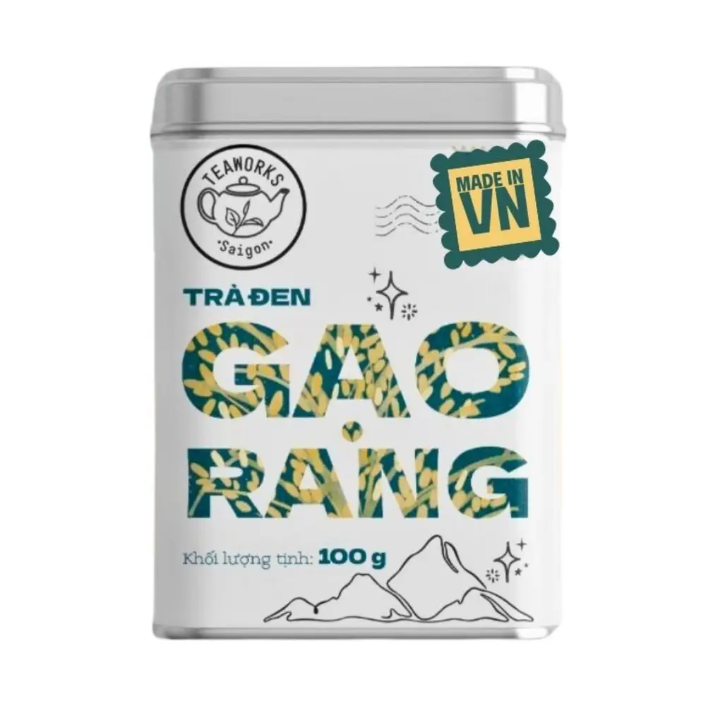 Trà Đen Gạo Rang, Black Tea with Roasted Rice (100g) - TEAWORKS