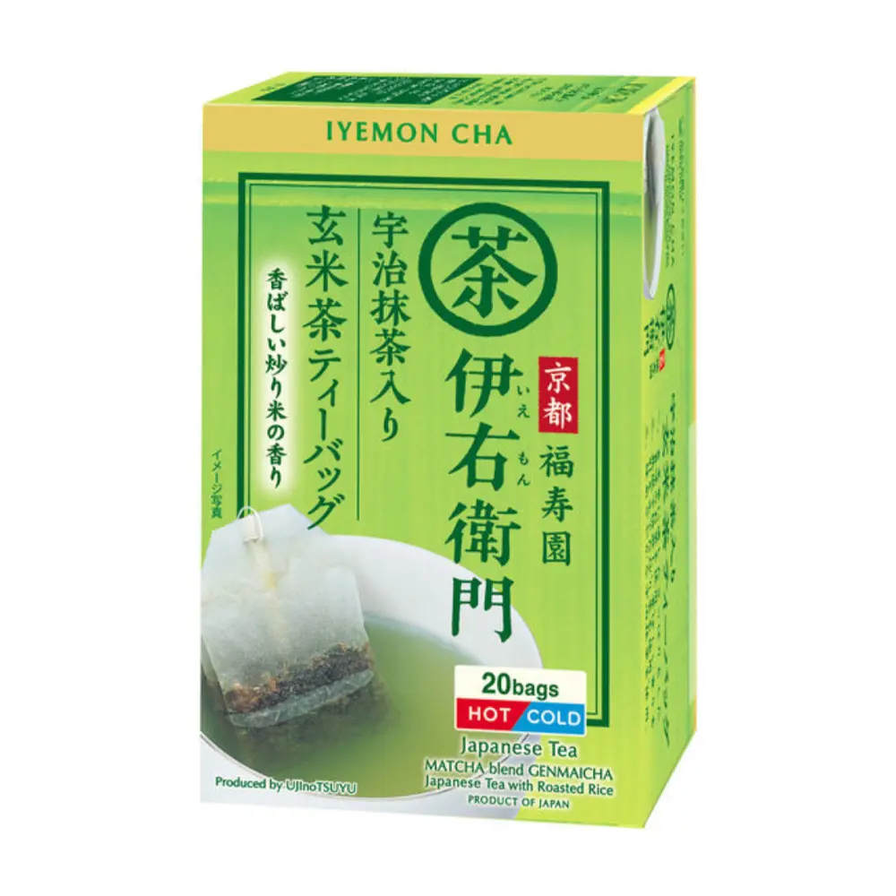 Trà Xanh Gạo Rang, Iyemon Cha, Japanese Matcha Blend with Genmaicha Roasted Rice, 20 Túi Lọc (40g) - FUKUJUEN