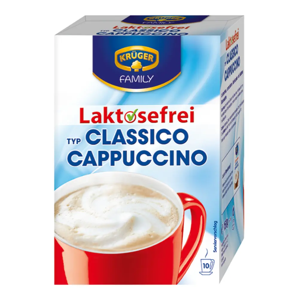 Bột Cà Phê Cappuccino Cổ Điển, Kruger Family, Lactose-Free Classic Cappuccino, 10 Gói (150g) - KRUGER