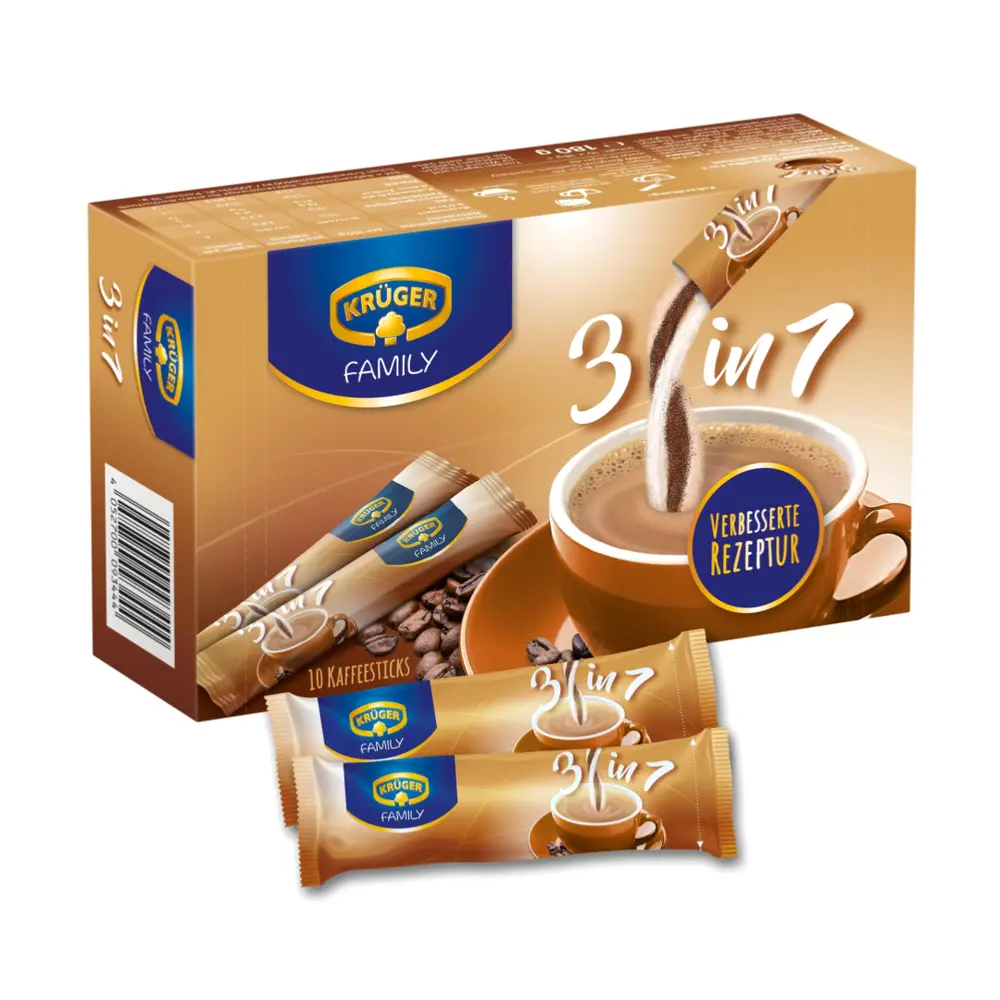 Cà Phê Hòa Tan, Kruger Family, 3 in 1 Instant Coffee, 10 Gói (180g) - KRUGER