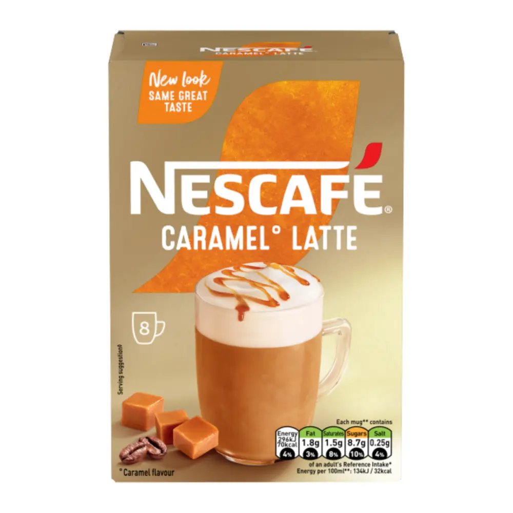Cà Phê Hòa Tan Vị Caramen, Caramel Latte, 8 Ly (136g) - NESCAFE