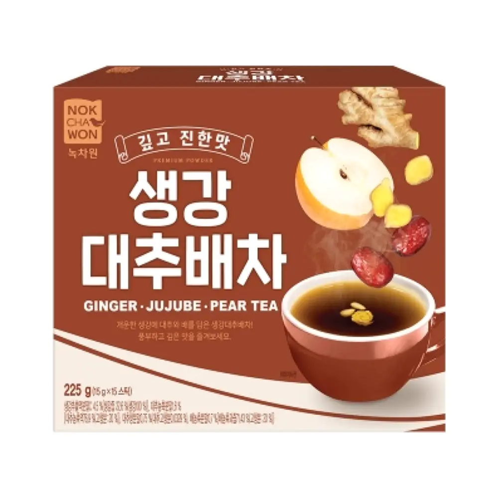 Trà Gừng Lê Táo Đỏ, Ginger Jujube Pear Tea, 15 Gói (225g) - NOKCHAWON