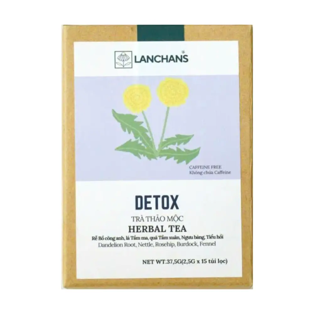 Trà Thảo Mộc Hỗ Trợ Thanh Lọc Cơ Thể, Herbal Tea, Detox, 15 Túi Lọc (37.5g) - LANCHANS