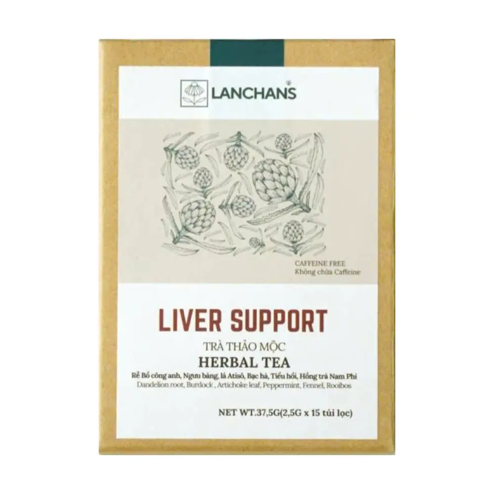 Trà Thảo Mộc Hỗ Trợ Hoạt Động Gan, Herbal Tea, Liver Support, 15 Túi Lọc (37.5g) - LANCHANS