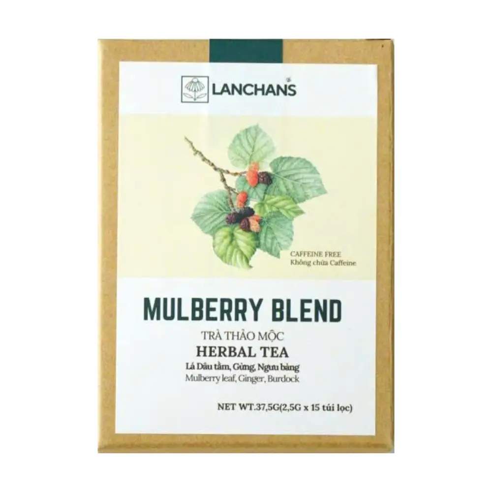 Trà Thảo Mộc Hỗ Trợ Hạn Chế Hấp Thu Đường, Herbal Tea, Mulberry Blend, 15 Túi Lọc (37.5g) - LANCHANS