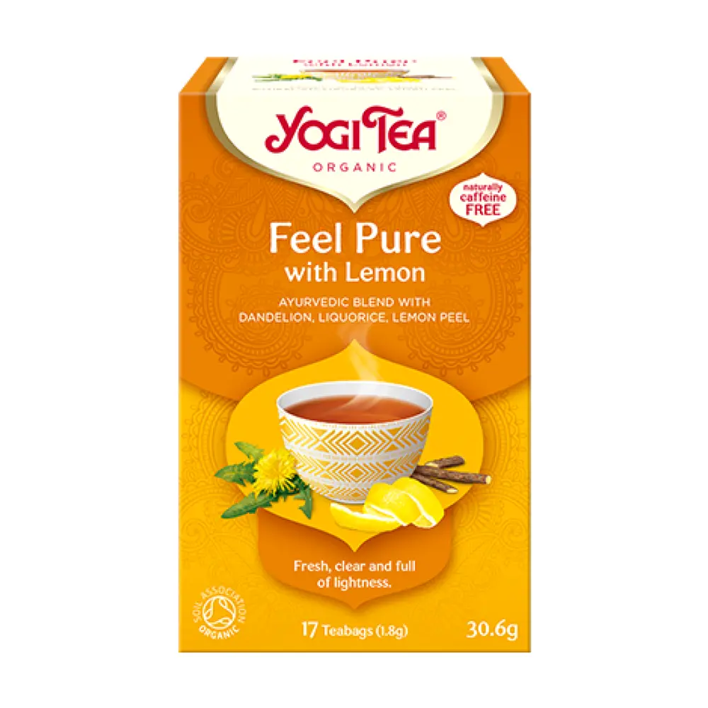 Trà Thảo Mộc & Chanh Hữu Cơ, Organic Tea Feel Pure with Lemon, 17 Túi Trà (30.6g) - YOGI TEA