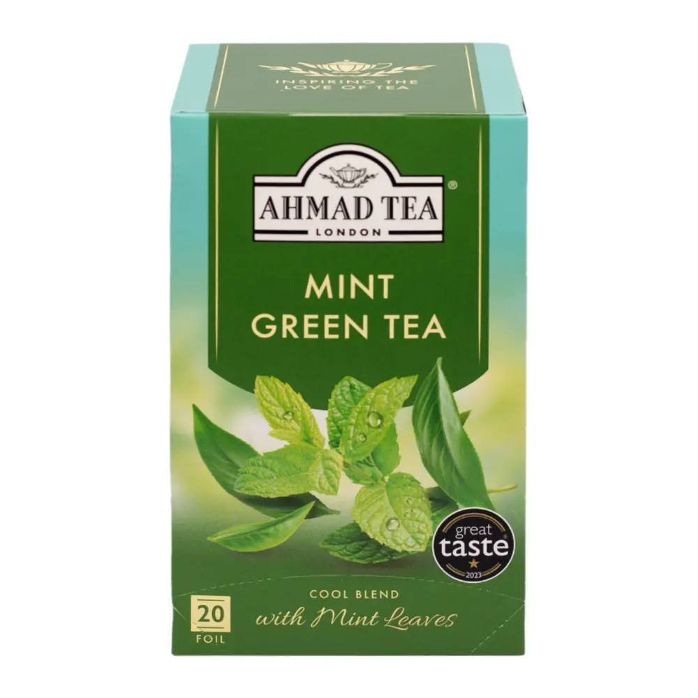 Trà Xanh Bạc Hà, Mint Green Tea, 20 Túi (40g) - AHMAD TEA