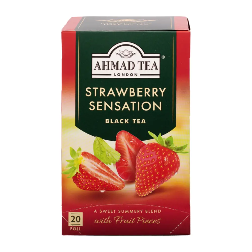 Trà Đen Vị Dâu, Strawberry Sensation Black Tea, 20 Túi (40g) - AHMAD TEA