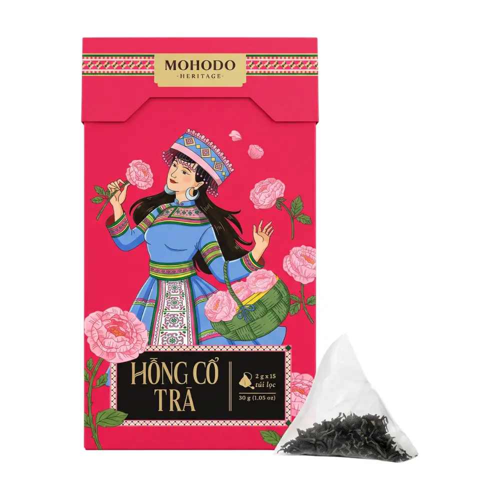 Hồng Cổ Trà, Ancient Rose Tea, 15 Túi Kim Tự Tháp, 1.05 oz (30g) - MOHODO HERITAGE