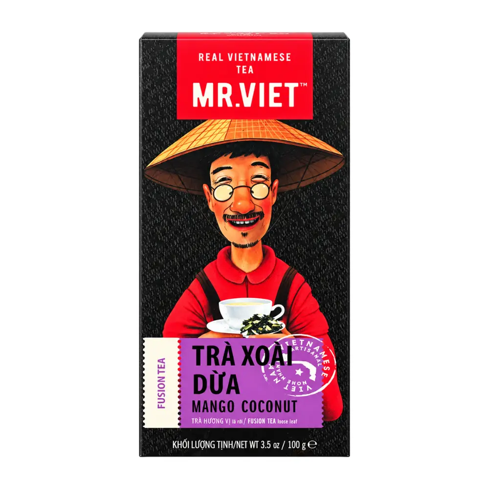 Trà Xoài Dừa Lá Rời, Fusion Tea Loose Leaf, Mango Coconut, 3.5 oz (100g) - MR. VIET