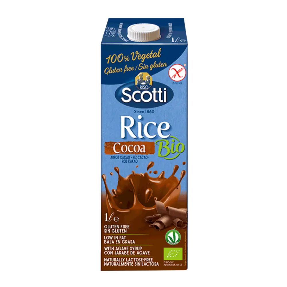 Sữa Gạo Cacao Hữu Cơ, Bio Cocoa Rice Milk, Gluten Free (1L) - RISO SCOTTI