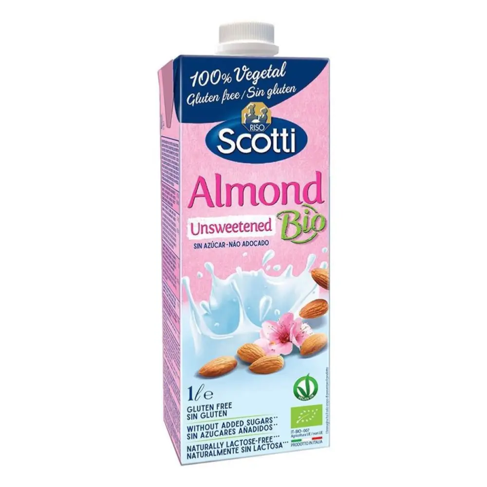 Sữa Hạnh Nhân Hữu Cơ Không Đường, Bio Unsweetened Almond Milk, Gluten Free (1L) - RISO SCOTTI