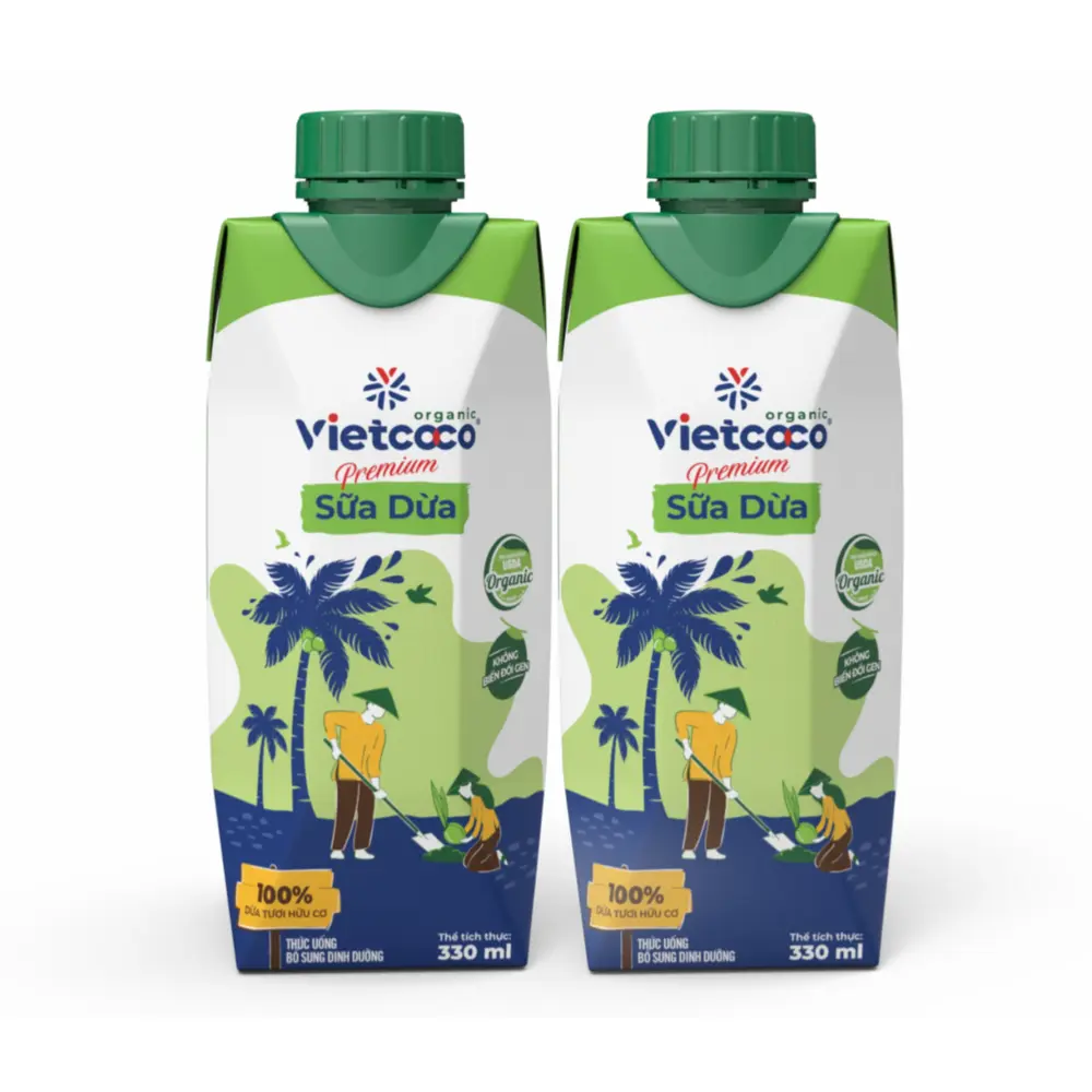 Sữa Dừa Hữu Cơ Cao Cấp, Premium Organic Coconut Milk (330ml) - VIETCOCO