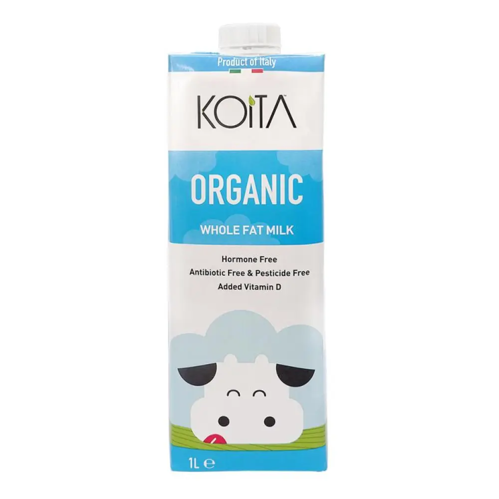 Sữa Bò Hữu Cơ Nguyên Kem, Organic Whole Fat Milk, Vitamin A & D3 (1L) - KOITA