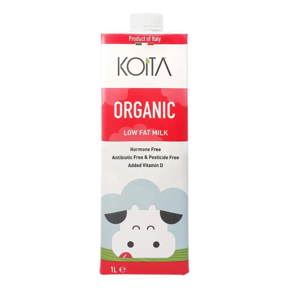 Sữa Bò Hữu Cơ Ít Béo, Organic Low Fat Milk, Vitamin A & D3 (1L) - KOITA
