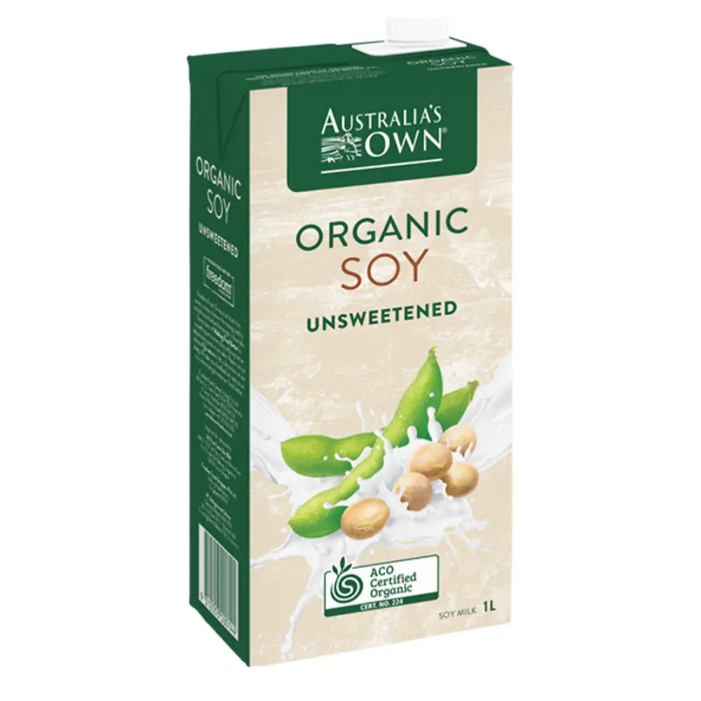 Sữa Đậu Nành Hữu Cơ Không Đường, Organic Soy Milk, Unsweetened (1L) - AUSTRALIA'S OWN