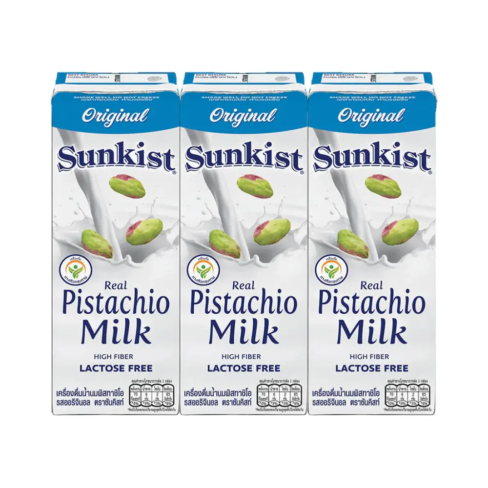 Sữa Hạt Dẻ Cười, Real Pistachio Milk, Original, Lactose Free, 3 Hộp (540ml) - SUNKIST
