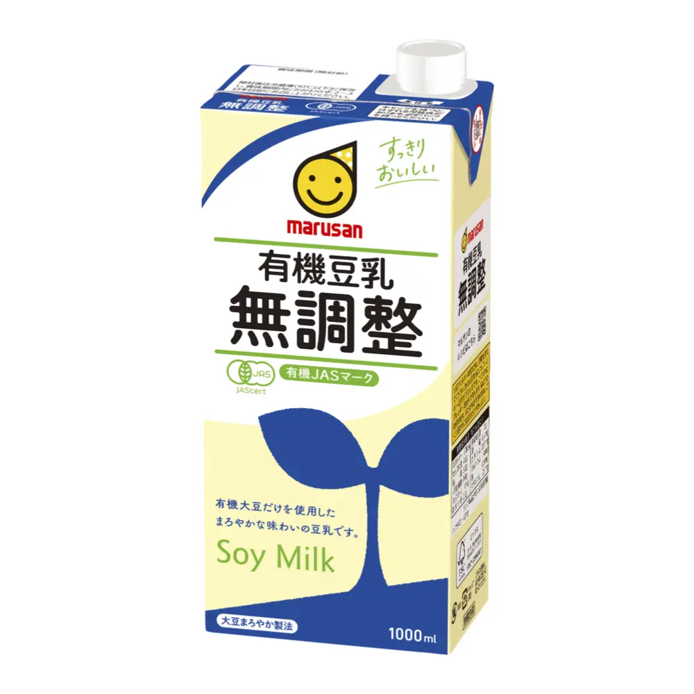 Sữa Đậu Nành Hữu Cơ Không Đường, Organic Soy Milk, Unsweetened (1000ml) - MARUSAN