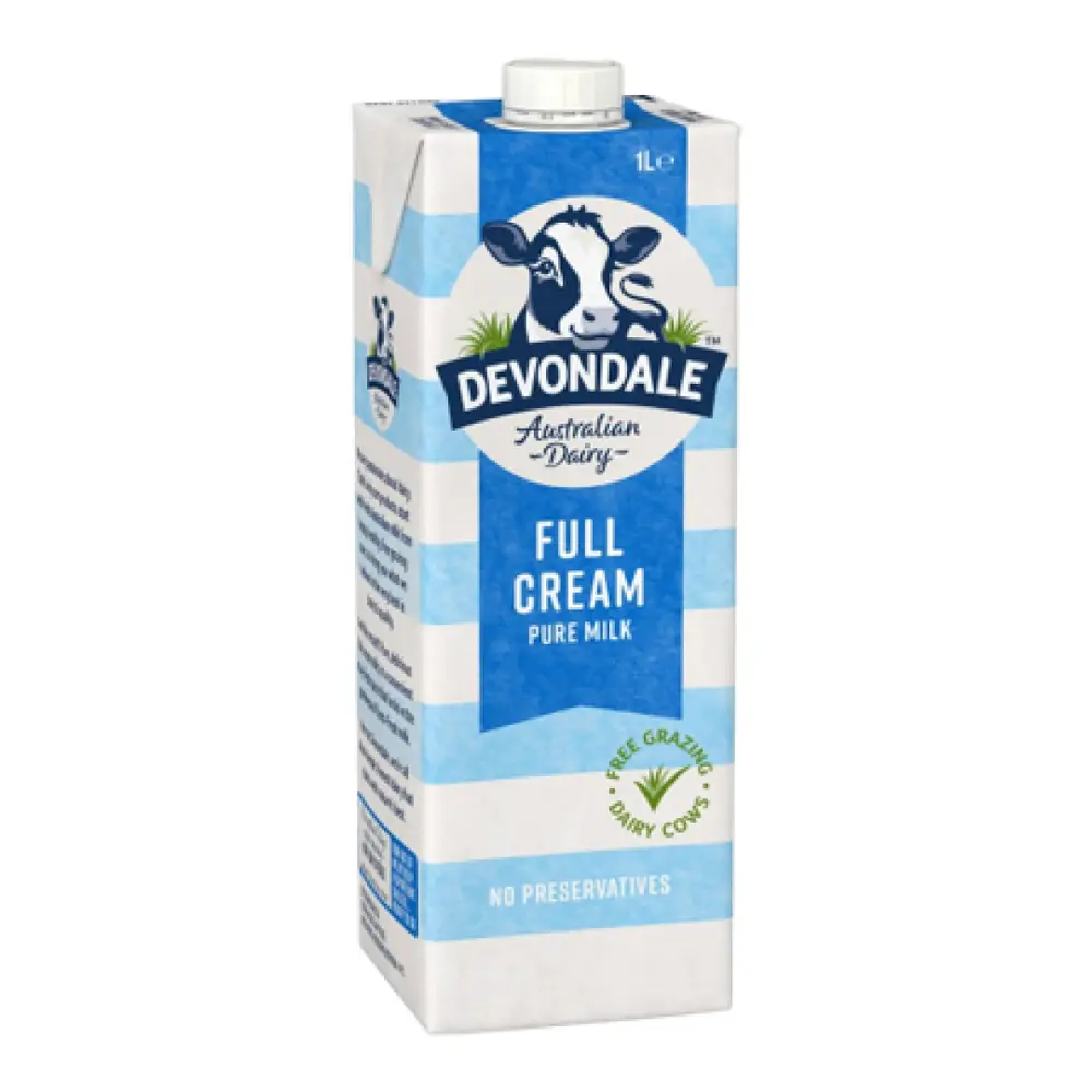 Sữa Tươi Nguyên Kem, Full Cream Pure Milk, Free Grazing Dairy Cows (1L) - DEVONDALE