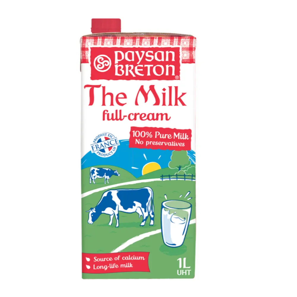 Sữa Tươi Nguyên Kem, Le Lait Entier, Full Cream Milk, 3.5% Fat (1L) - PAYSAN BRETON