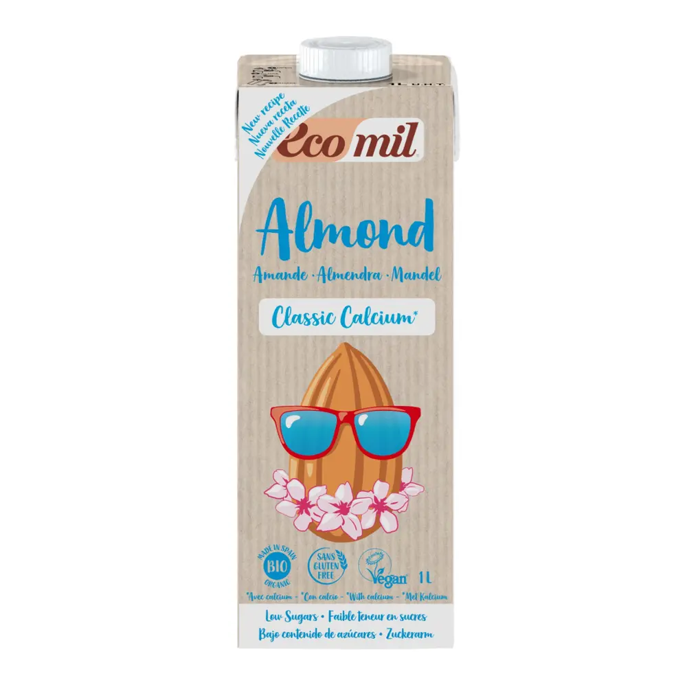 Sữa Hạnh Nhân Bổ Sung Canxi Hữu Cơ, Bio Almond Milk, Classic Calcium (1L) - ECOMIL
