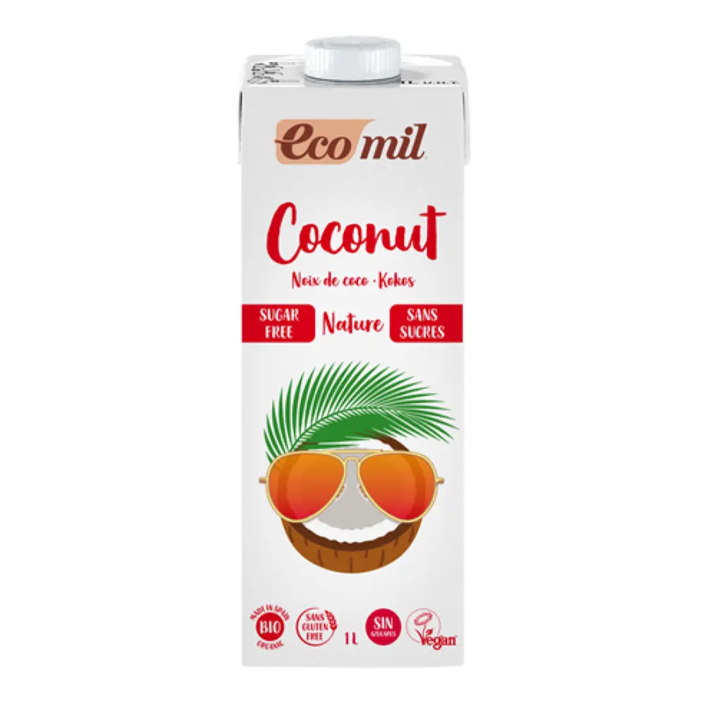 Sữa Dừa Không Đường Hữu Cơ, Bio Coconut Milk, Sugar Free (1L) - ECOMIL