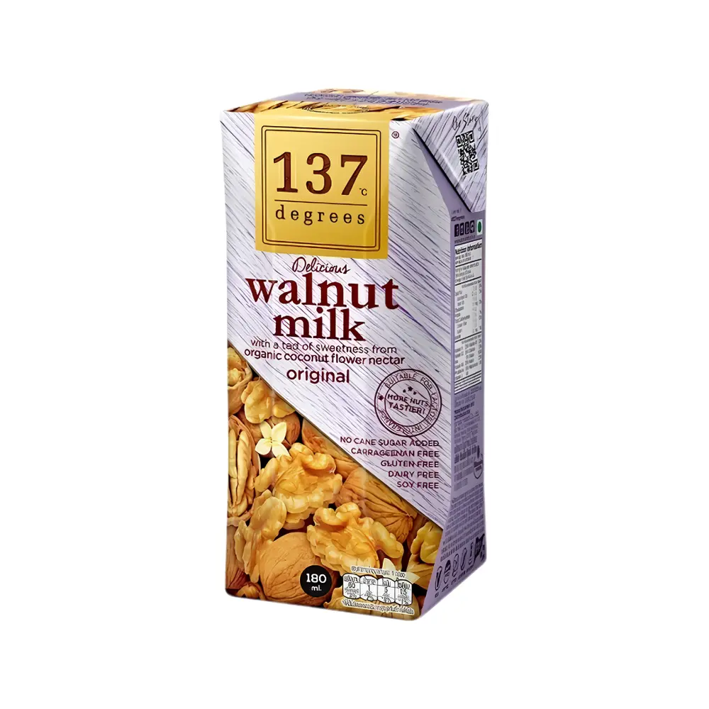 Sữa Hạt Óc Chó Mật Dừa, Walnut Milk with Organic Coconut Flower Nectar Original (180ml) - 137 DEGREES