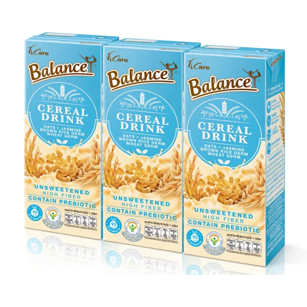 Sữa Hạt Ngũ Cốc Không Đường, Cereal Drink, Unsweetened, 3 Hộp (540ml) - 4CARE BALANCE