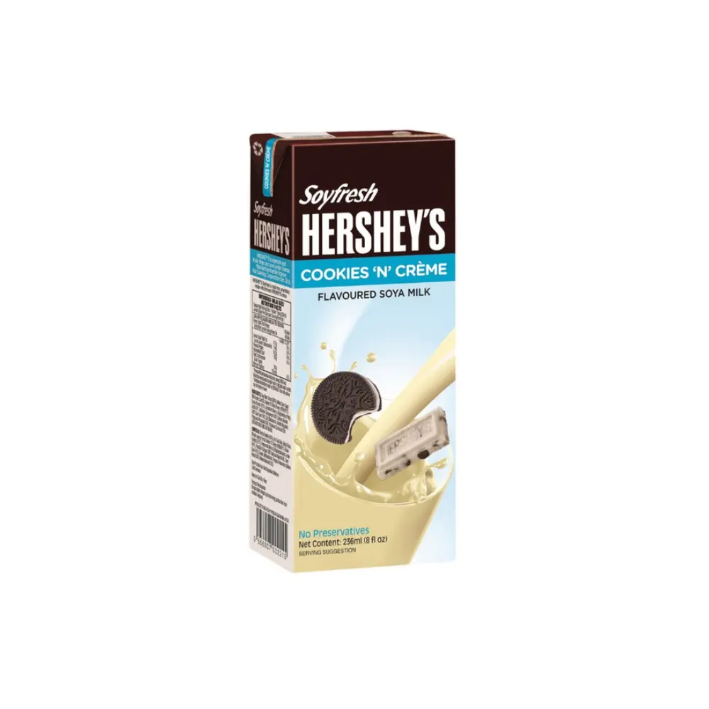 Sữa Đậu Nành Vị Cookie, Soyfresh, Cookies N Crème Flavoured Soya Milk, 8 fl oz (236ml) - HERSHEY'S
