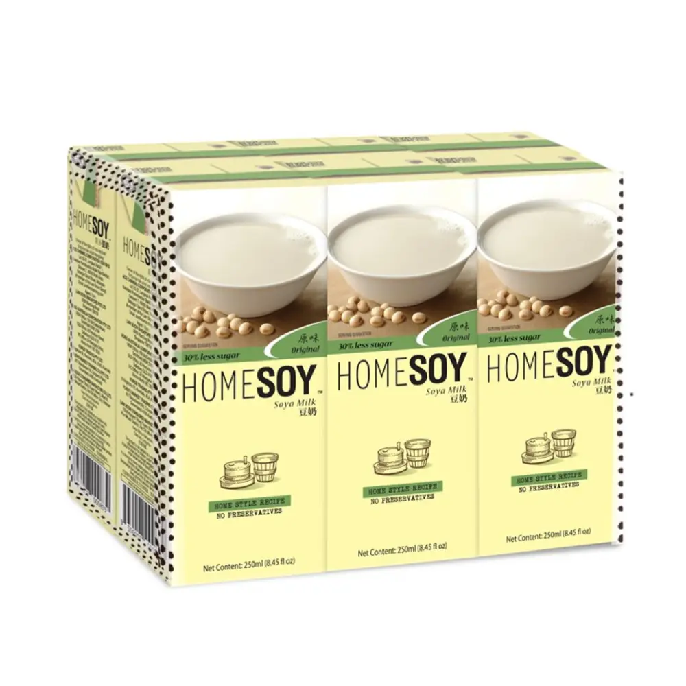 Sữa Đậu Nành Ít Đường, Original Soya Milk, Less Sugar, 8.45 fl oz (250ml) - HOMESOY