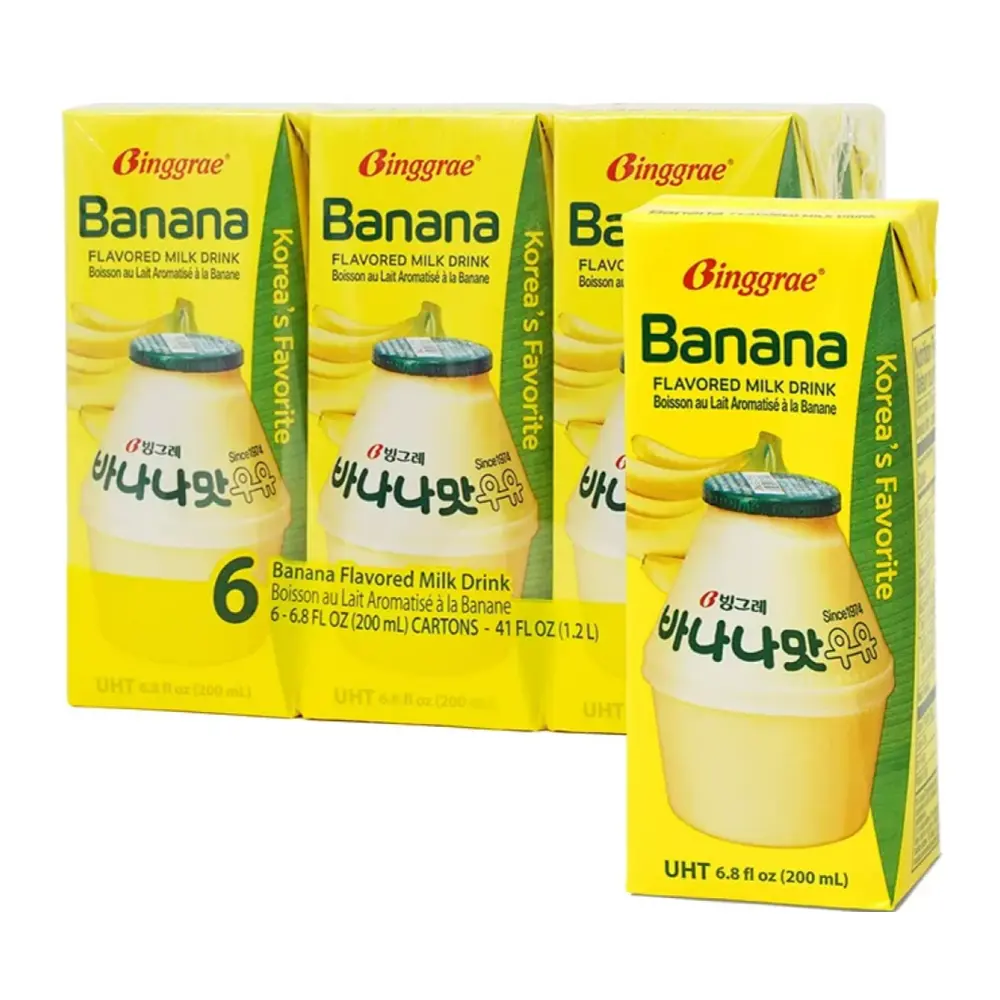 Sữa Chuối, Banana Flavored Milk Drink, 6.8 fl oz (200ml) - BINGGRAE